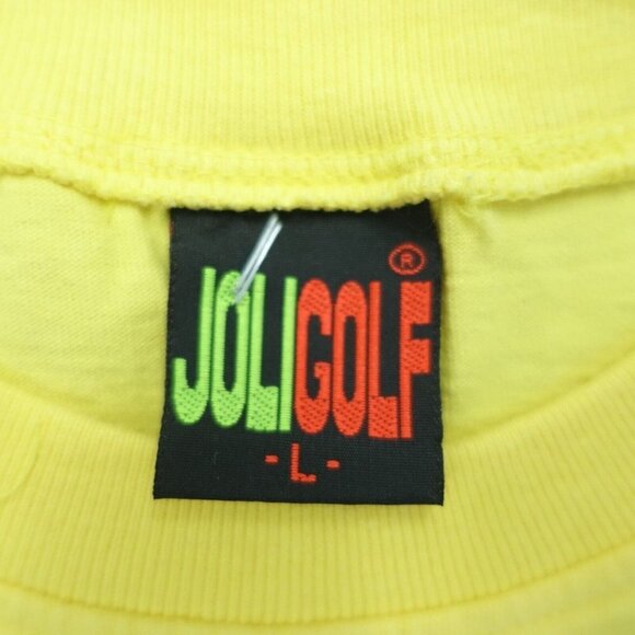 Joligolf The River Kwai Bridge T-Shirt Mens Size L Yellow Crew Neck Short Sleeve - Picture 3 of 6